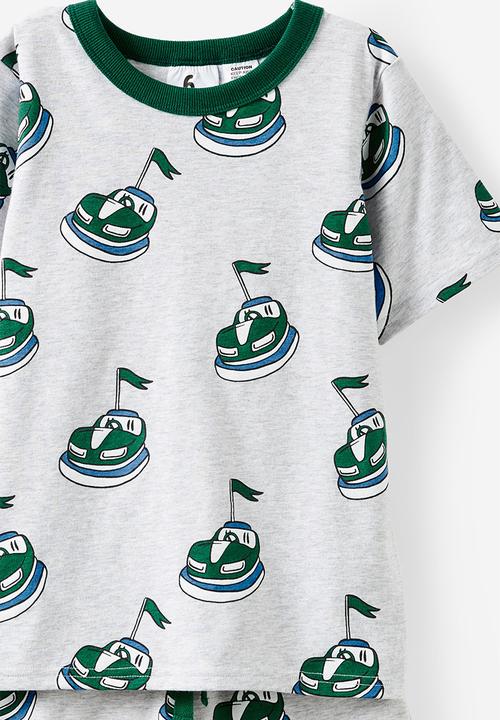 Cotton On - Jordan short sleeve pyjama set - cloud marle/dodgem cars