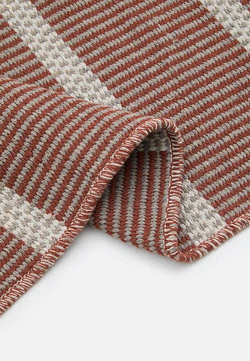 Sixth Floor - Woven Stripe Cotton Runner - Rust