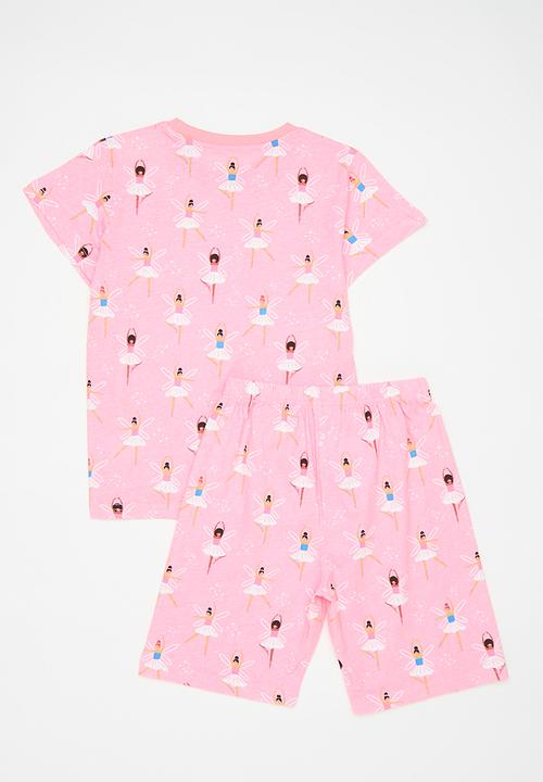 Pop Candy - Ballerina all-over print pj set- light pink