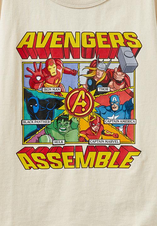 Cotton On - Licensed drop shoulder short sleeve tee - lcn mar raiy day/avengers assemble