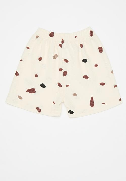 Pop Candy - Smudge dot all-over print shorts - neutral