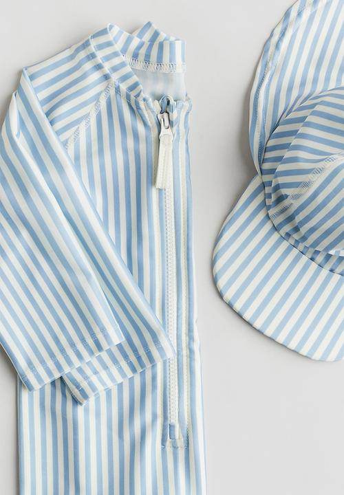H&M - Upf 50 sun protection set - light blue/striped