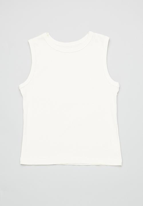 Pop Candy - Tank top with tented denim dress - cream/blue