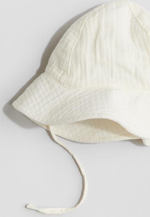 H&M - Cotton muslin sun hat - white