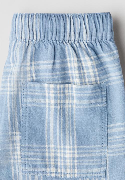 H&M - Cotton seersucker shorts - blue/checked