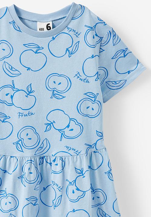 Cotton On - Willow short sleeve dress - sky blue/harbour blue apple