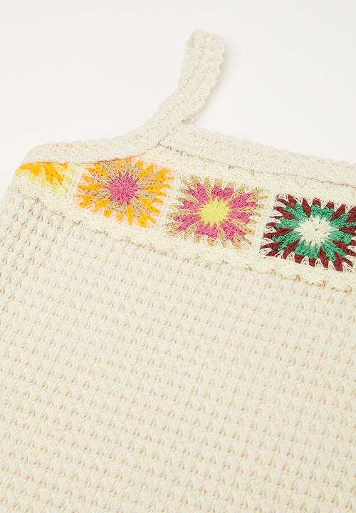 Pop Candy - Crochet cami & shorts - cream/multi