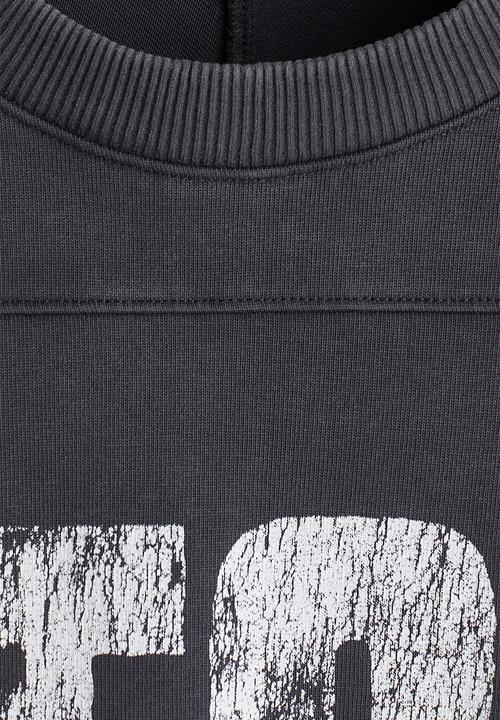 H&M - Oversized fit cropped T-shirt - dark grey/sfca
