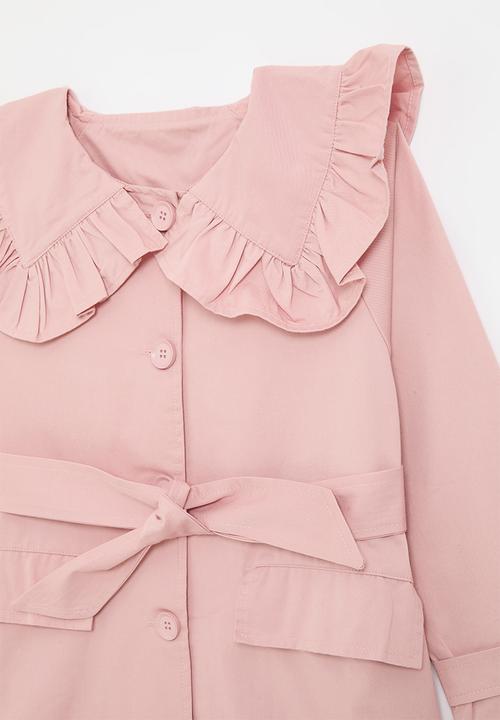 Pop Candy - Peter pan collar coat dress - pink