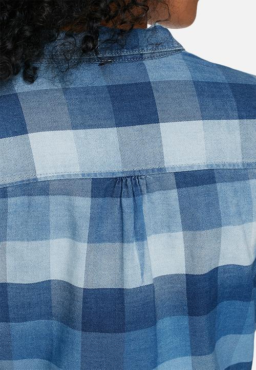 ONLY - Nori check denim shirt