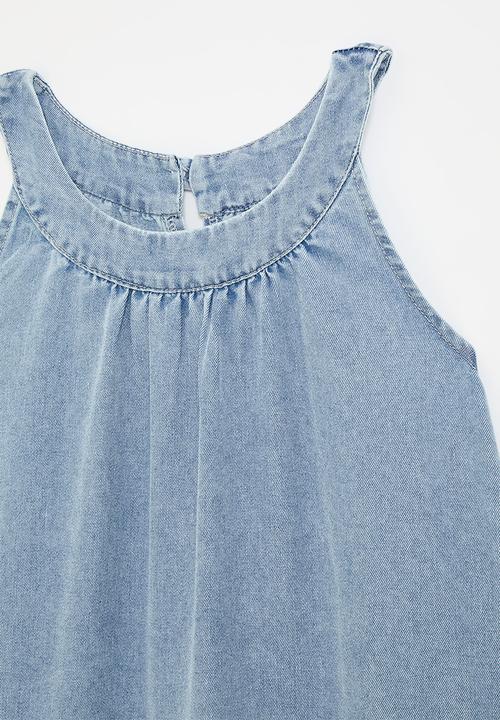 Pop Candy - Dropped waist cutaway dress - light blue