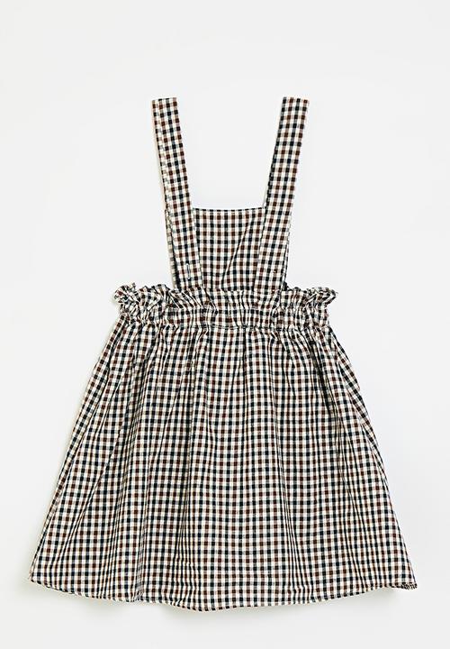 Pop Candy - Apron dress - dark brown gingham