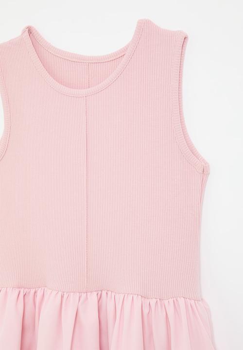 Pop Candy - Sleeveless combo dress - dusty pink/rose