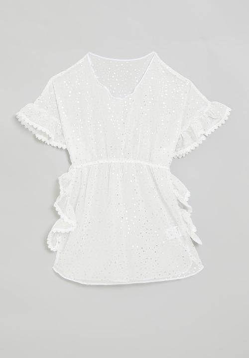 Pop Candy - Star covered swimsuit cover-up - white