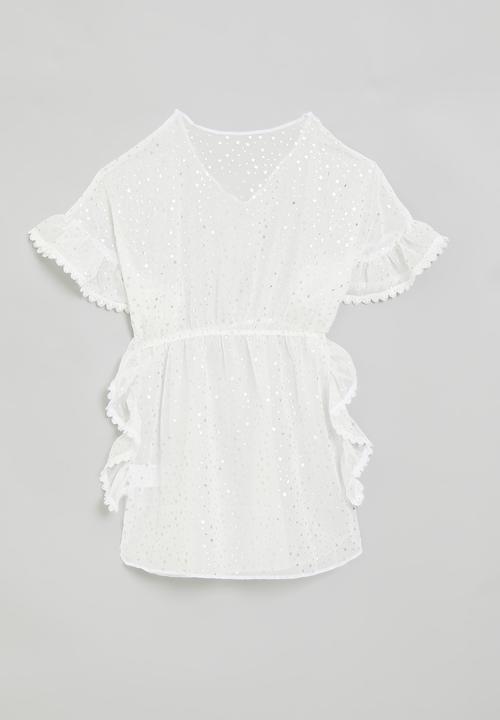 Pop Candy - Star covered swimsuit cover-up - white