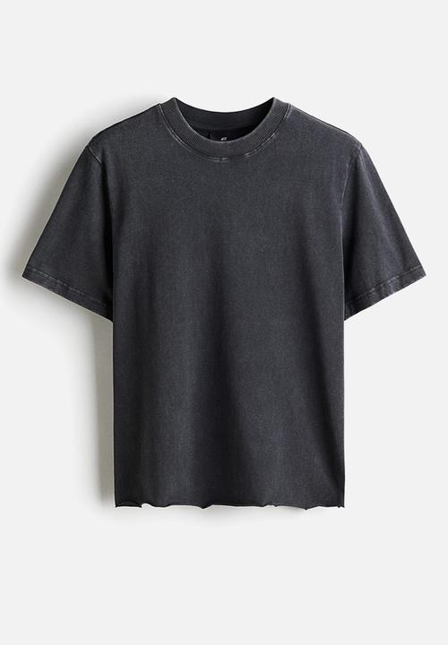 H&M - Regular fit washed T-shirt - dark grey