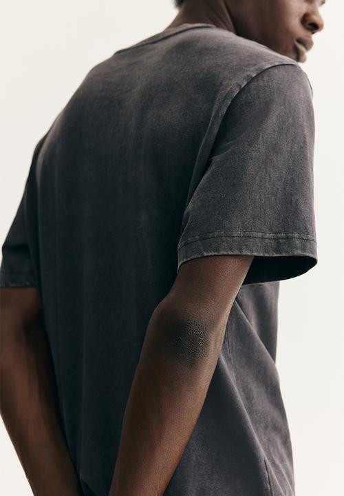 H&M - Regular fit washed T-shirt - dark grey