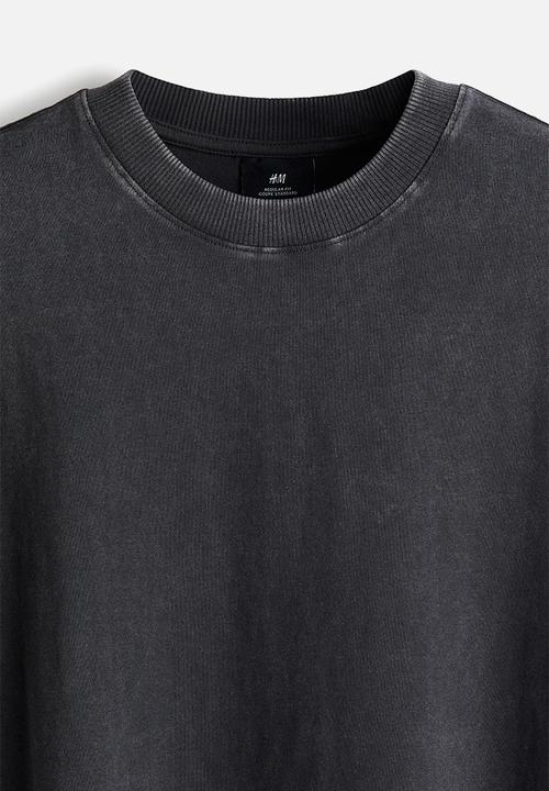 H&M - Regular fit washed T-shirt - dark grey