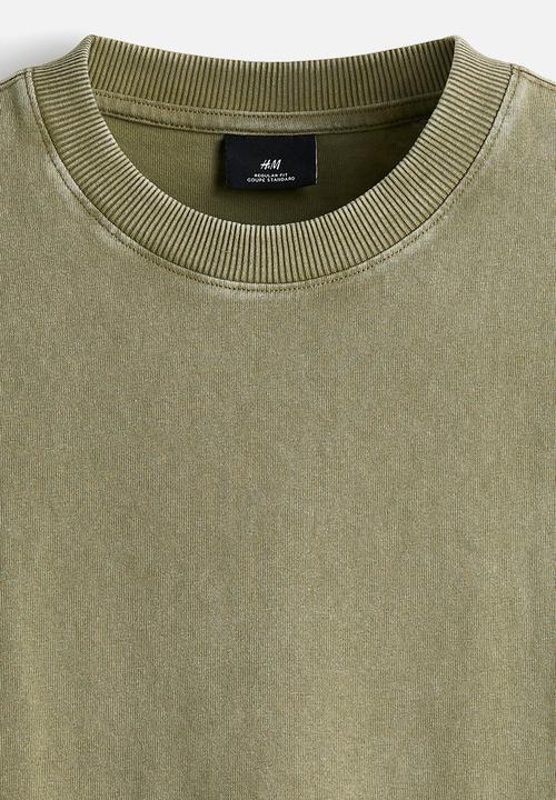 H&M - Regular fit washed T-shirt - green