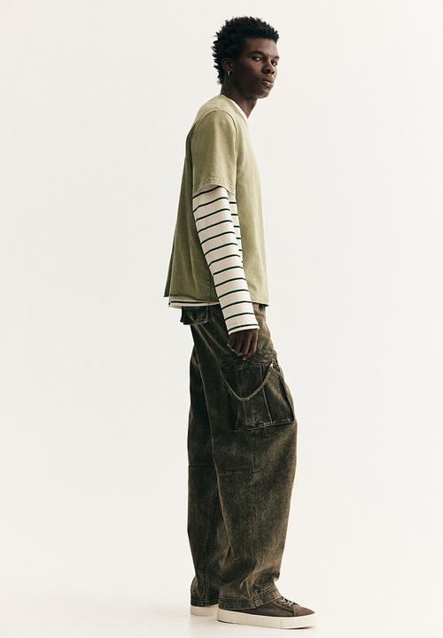 H&M - Regular fit washed T-shirt - green