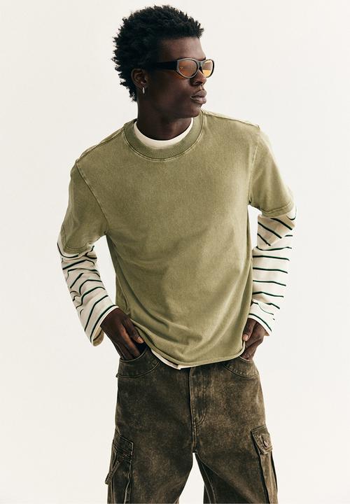 H&M - Regular fit washed T-shirt - green