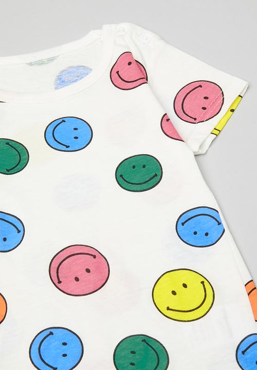 Pop Candy - Smiley face all-over print pj set - white