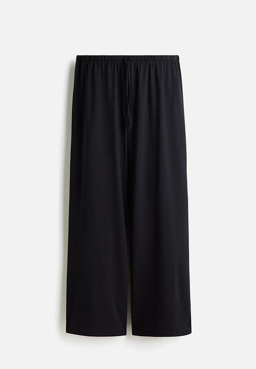 H&M - Straight drawstring trousers - black