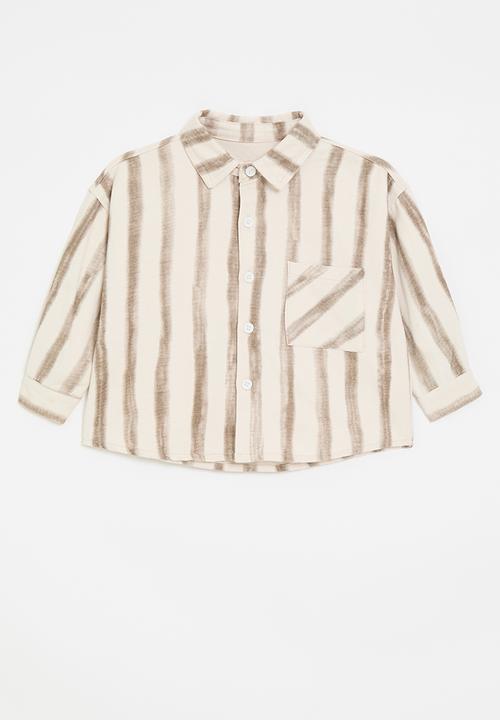 Pop Candy - Brushstroke striped shirt - ecru