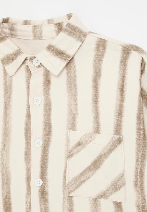 Pop Candy - Brushstroke striped shirt - ecru