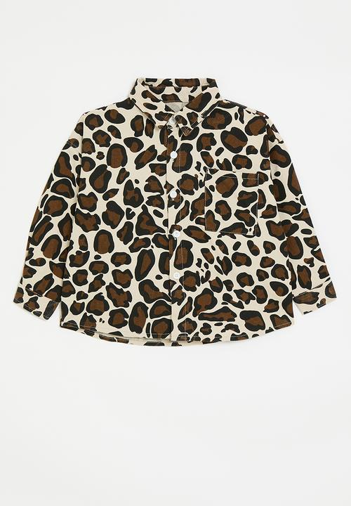 Pop Candy - Leopard printed button down shirt - multi