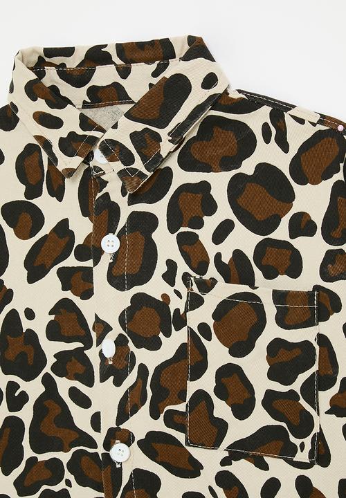 Pop Candy - Leopard printed button down shirt - multi