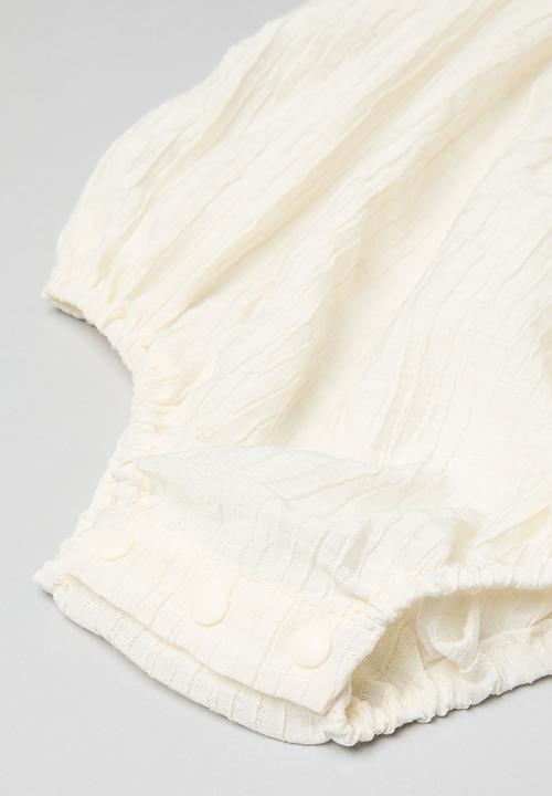 Pop Candy - Crinkled cotton bodysuit with bow feature - cream