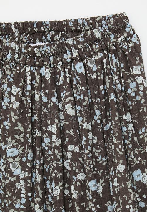 Pop Candy - Ditsy floral parachute pants - dark brown