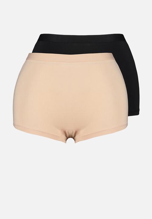 Trendyol - Plus size 2 pack boxer briefs - black-skin