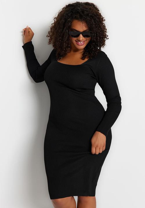 Trendyol - Plus size knitwear dress - black