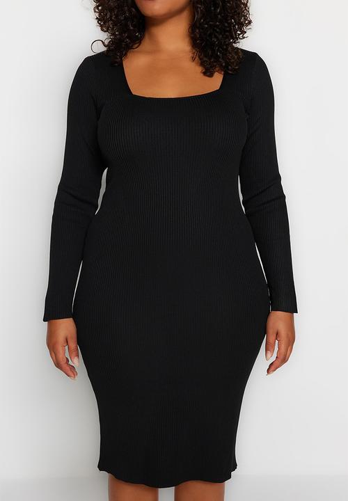 Trendyol - Plus size knitwear dress - black