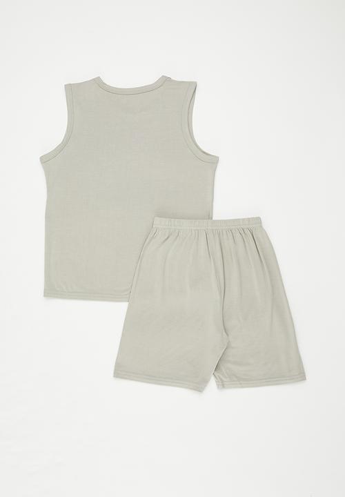 Pop Candy - Sleeveless pj top with shorts - cloud grey