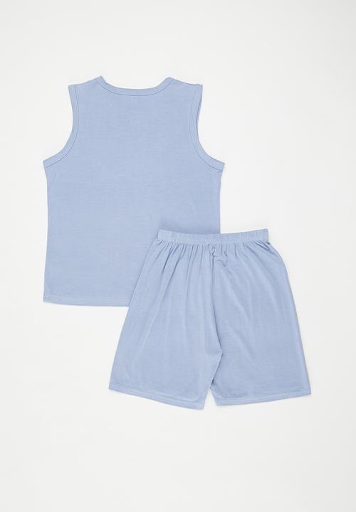 Pop Candy - Sleeveless pj top with shorts - light blue