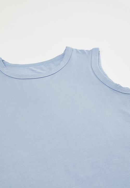 Pop Candy - Sleeveless pj top with shorts - light blue