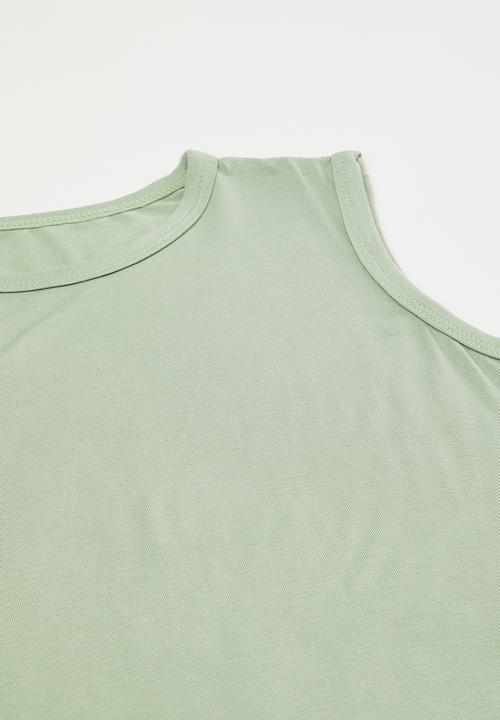 Pop Candy - Sleeveless pj top with shorts - laurel green