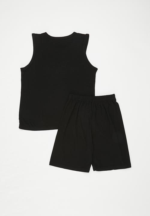 Pop Candy - Sleeveless pj top with shorts - black