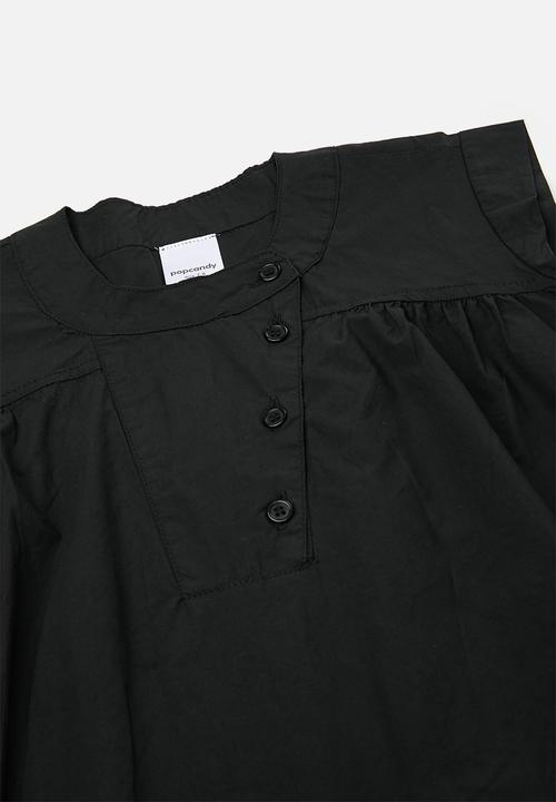 Pop Candy - Asymmetrical front blouse with wide leg pants - black/black stripe