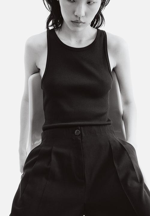 H&M - Wide ankle-length trousers - navy blue
