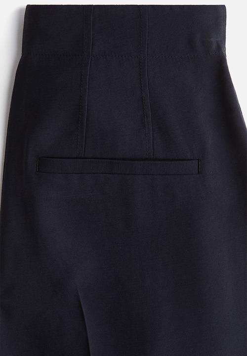 H&M - Wide ankle-length trousers - navy blue