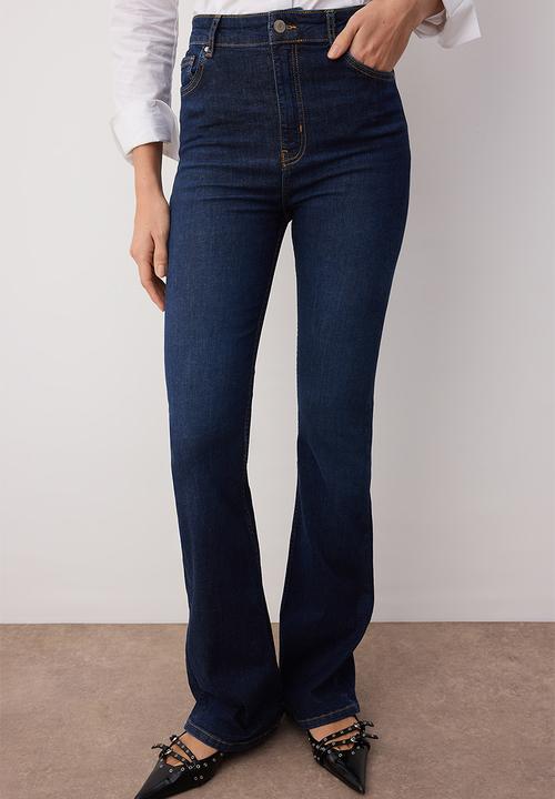 Trendyol - High Waist Flare Jean - Dark blue