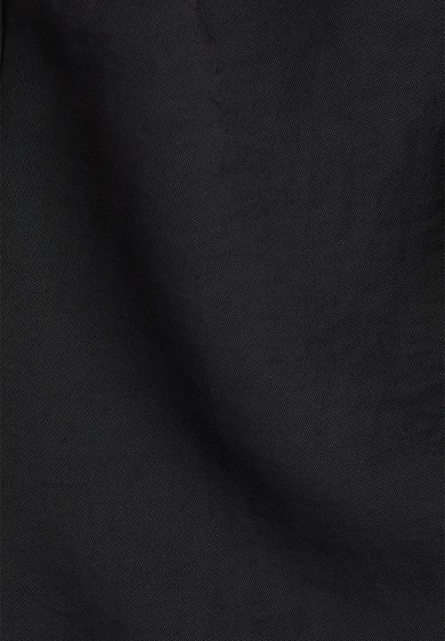 H&M - Square-neck twill dress - black