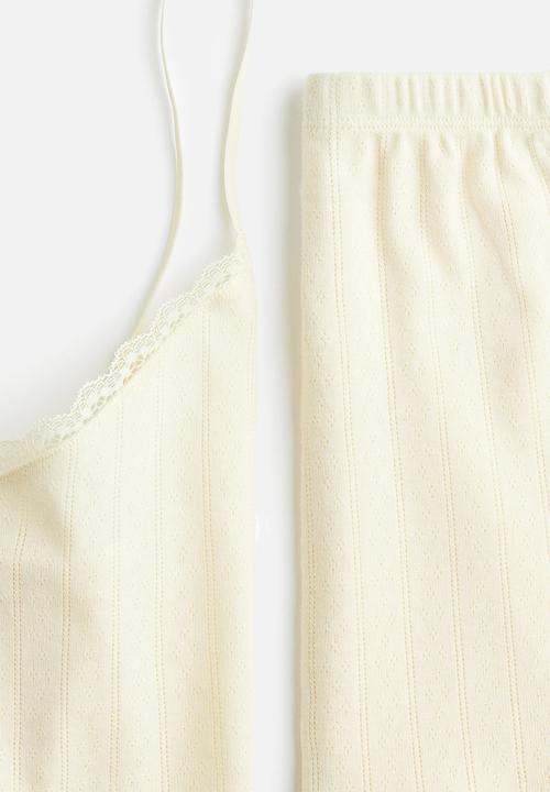 H&M - Cotton pointelle pyjamas - light yellow