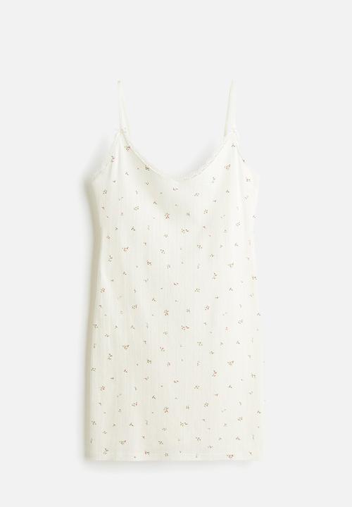 H&M - Pointelle nightslip - cream/floral 