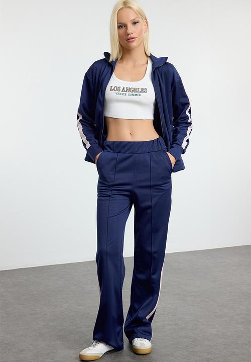 Trendyol - Knitted Tracksuit Set - Navy Blue