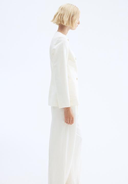 H&M - Linen-blend blazer - cream